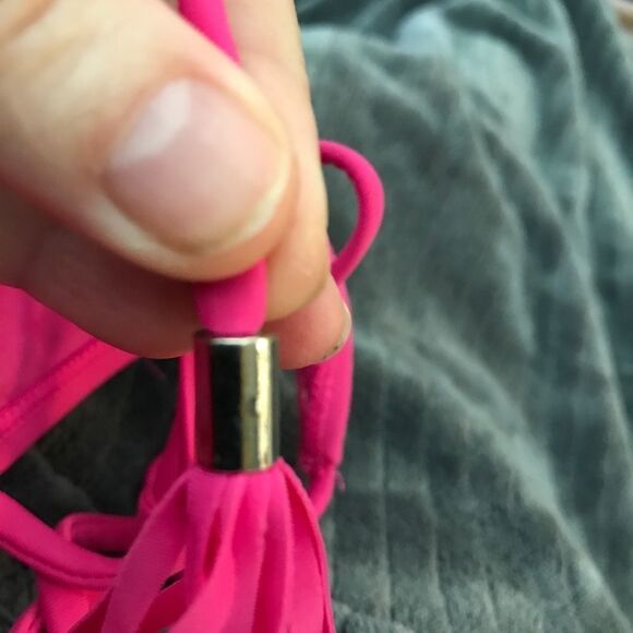 BP Nordstrom Bohemian Tassel Bikini Bottom Hot Pink S - Picture 10 of 11